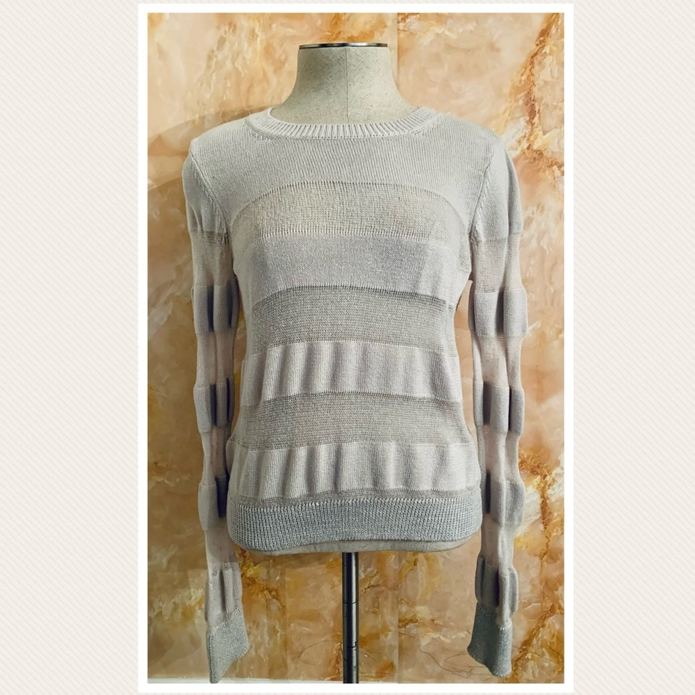BCBGeneration Sheer Striped Sweater